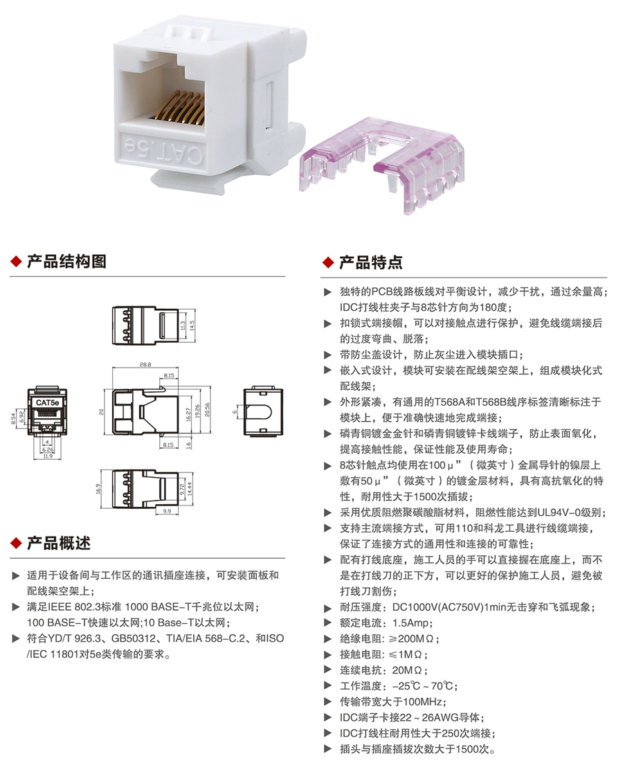 超五類非屏蔽模塊1